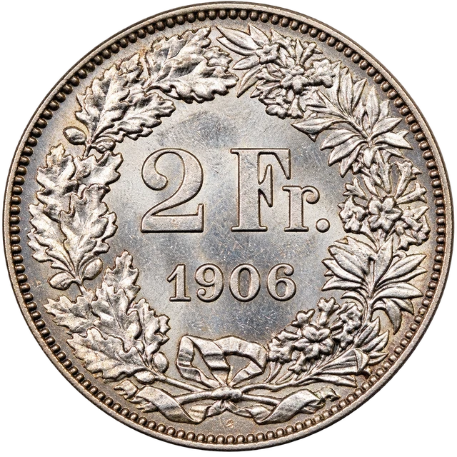 Illustration : 2 francs suisses en argent