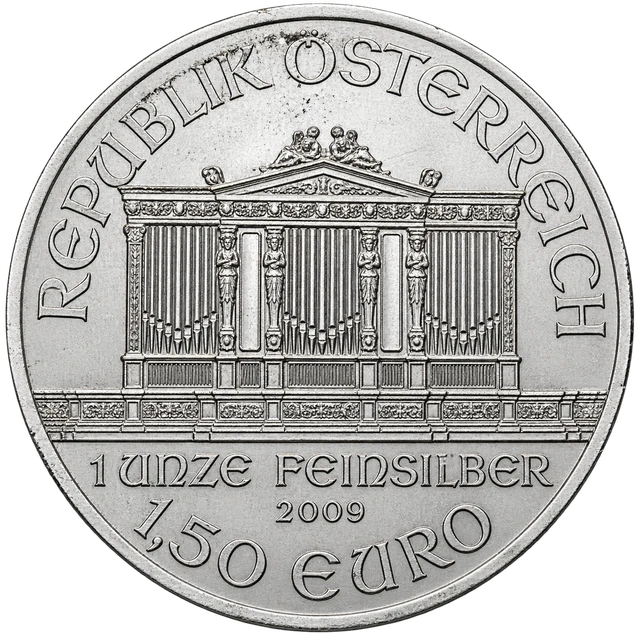 Avers de la Philharmonique argent : grandes orgues du Musikverein, 2009.